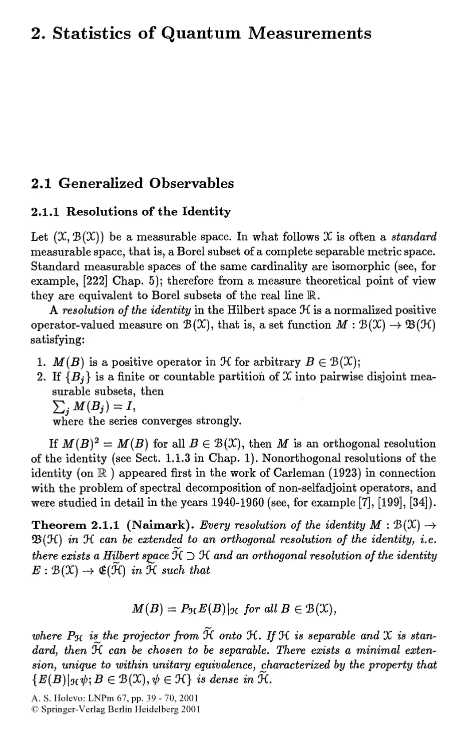 2. Statistics of Quantum Measurements