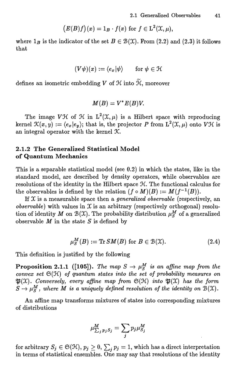 2.1.2 The Generalized Statistical Model of Quantum Mechanics