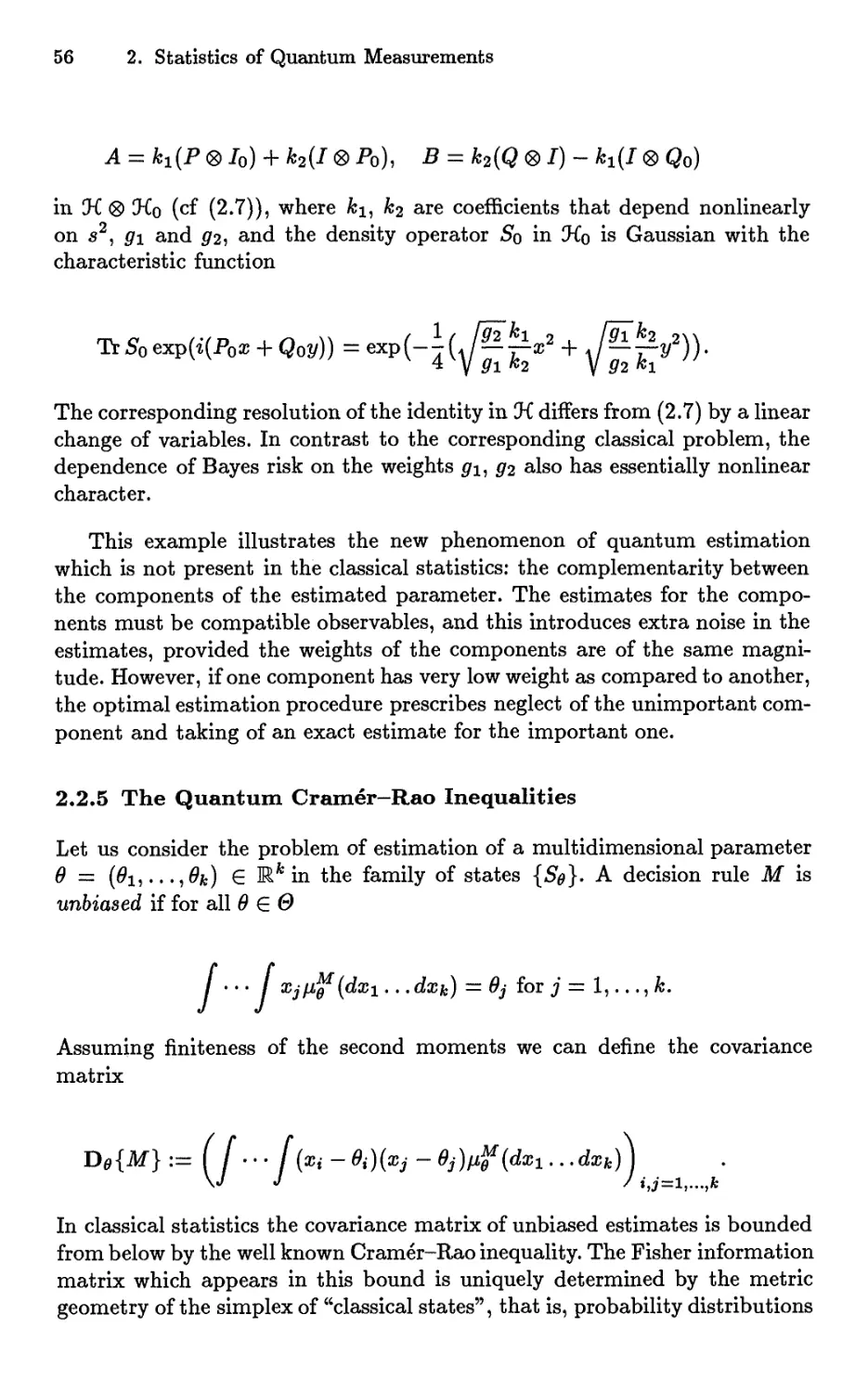 2.2.5 The Quantum Cramér-Rao Inequalities