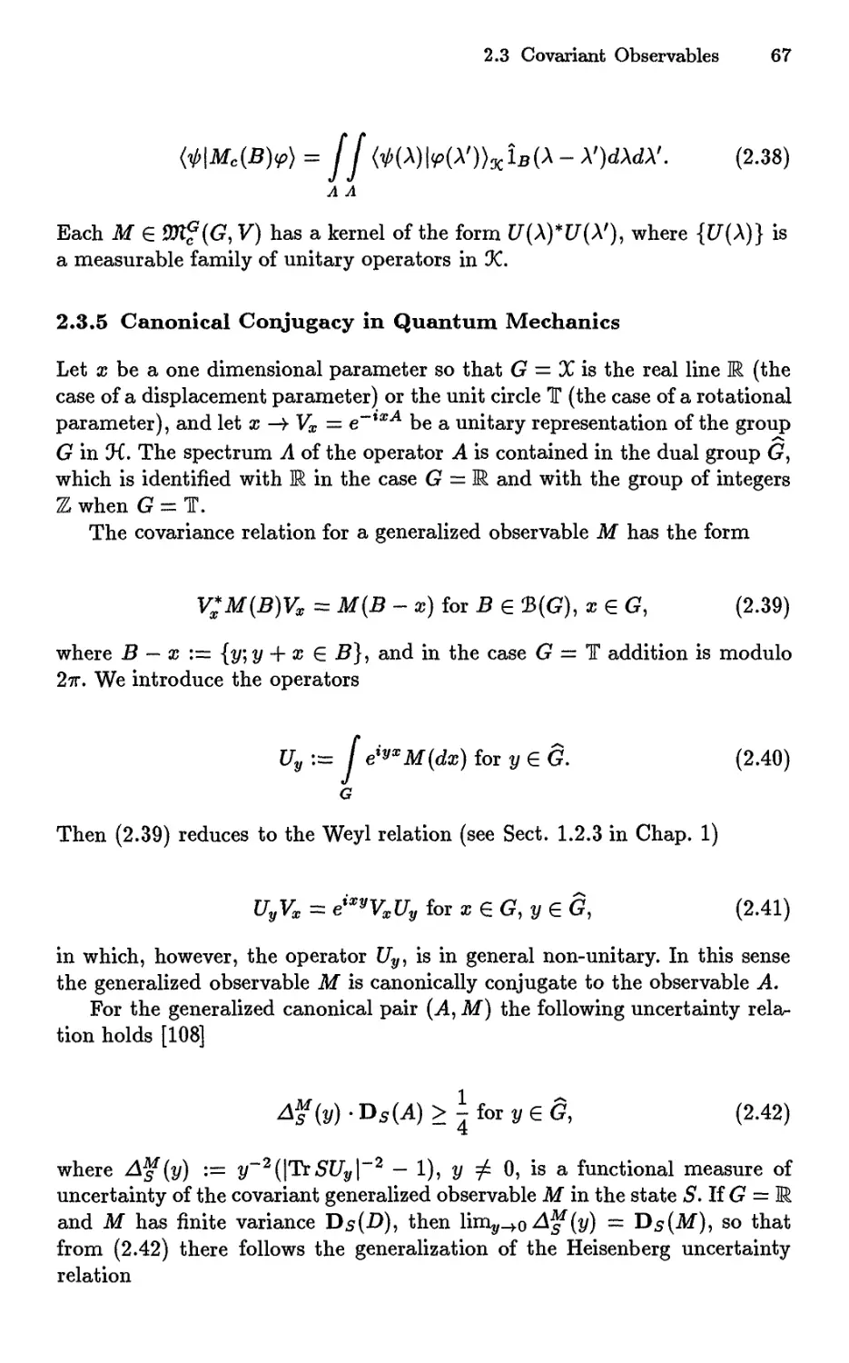 2.3.5 Canonical CoWugacy in Quantum Mechanics
