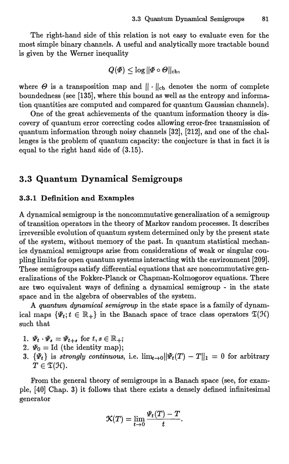 3.3 Quantum Dynamical Semigroups