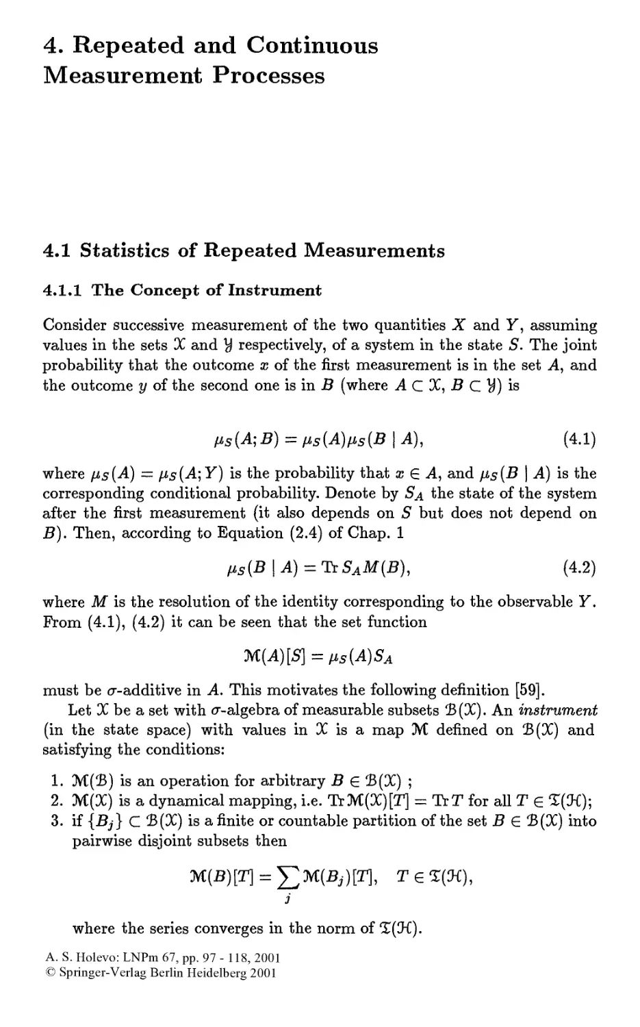 4. Repeated and Continuous Measurement Processes