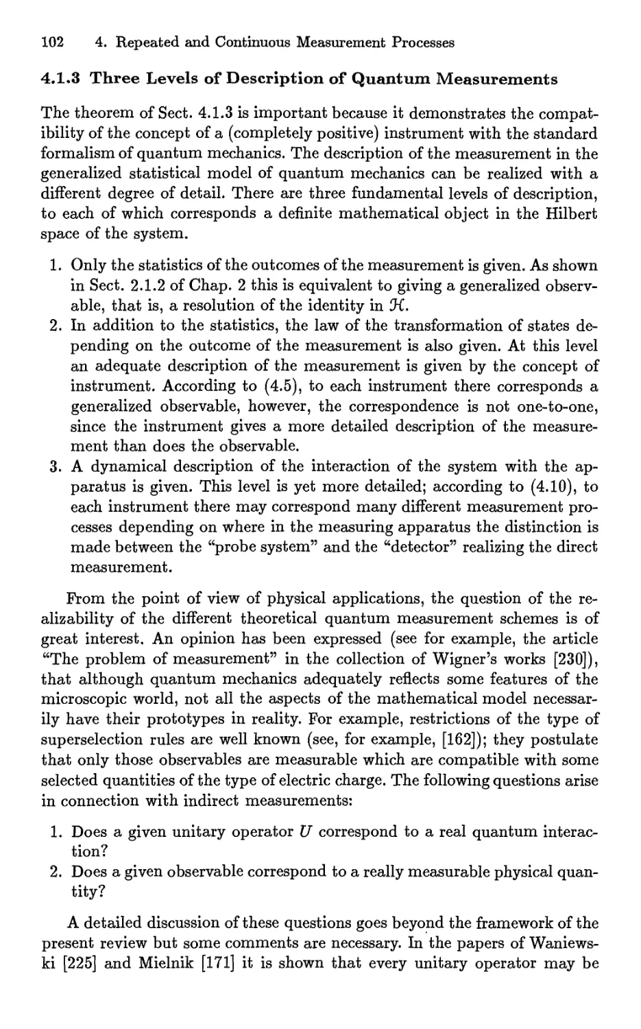 4.1.3 Three Levels of Description of Quantum Measurements