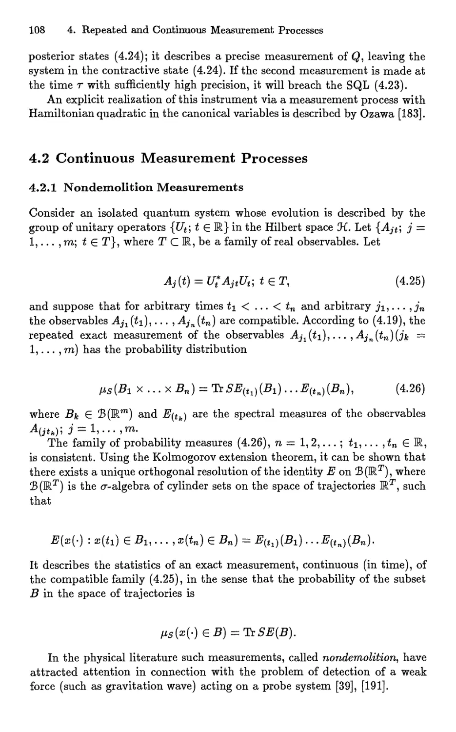 4.2 Continuous Measurement Processes