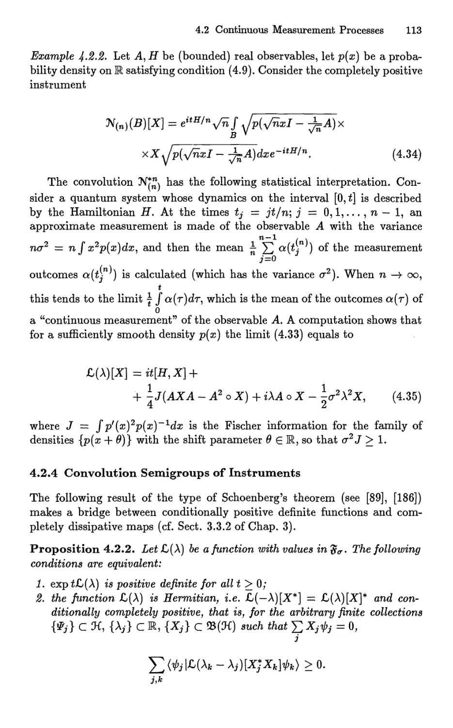4.2.4 Convolution Semigroups of Instruments