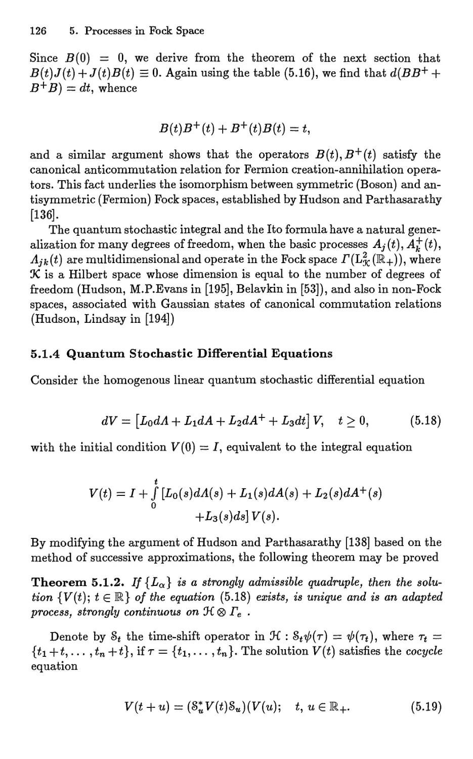 5.1.4 Quantum Stochastic Differential Equations