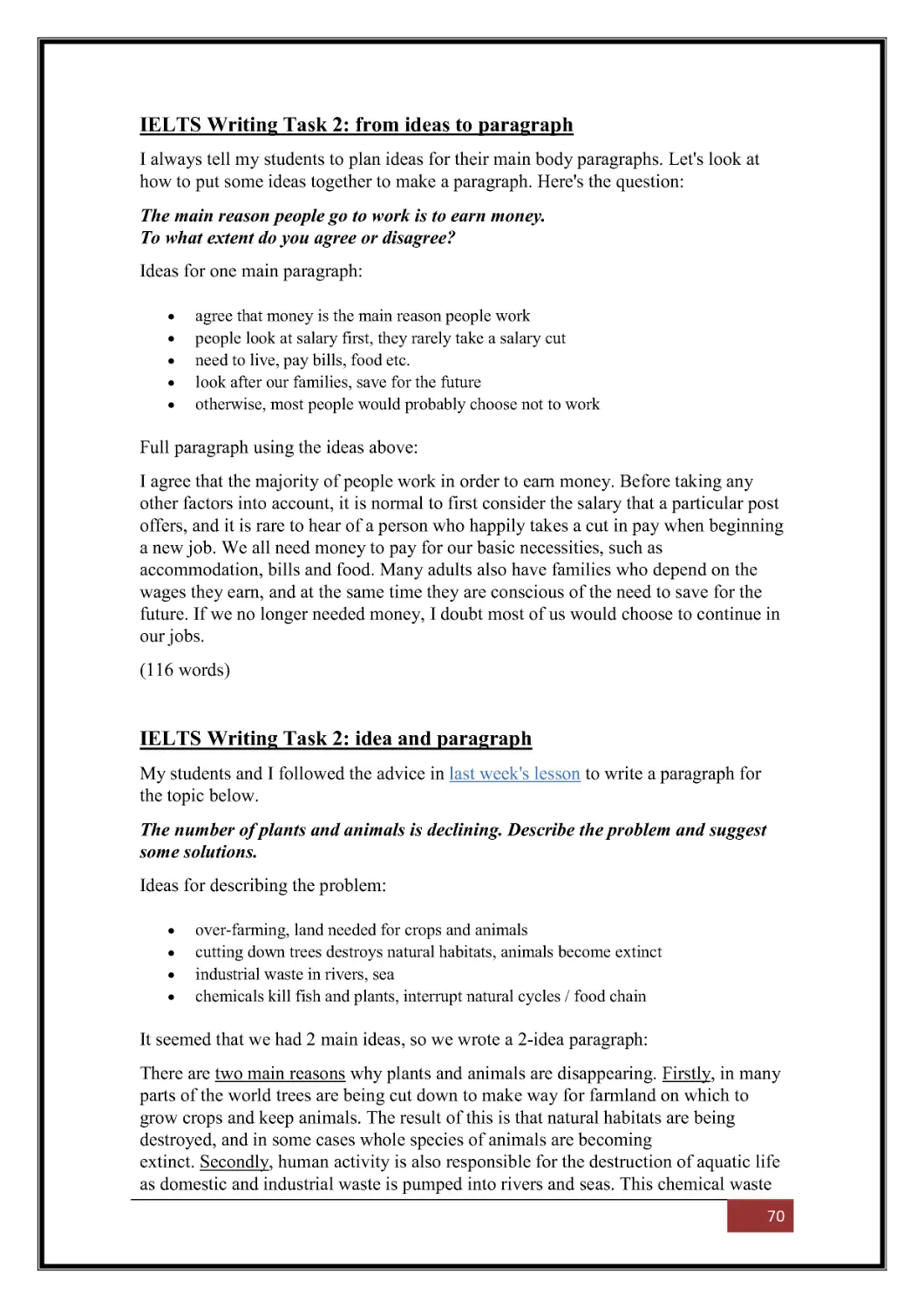 UIELTS Writing Task 2: from ideas to paragraphU
UIELTS Writing Task 2: idea and paragraphU