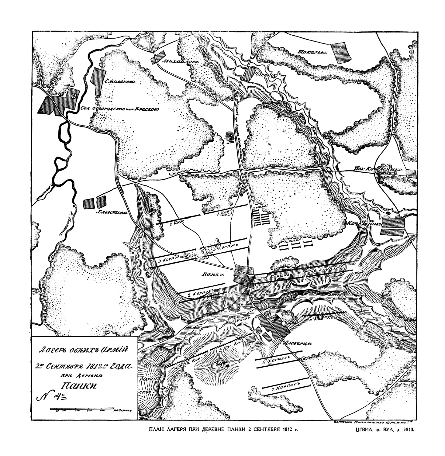 План лагеря при девене Панки 2 сентября 1812 г.