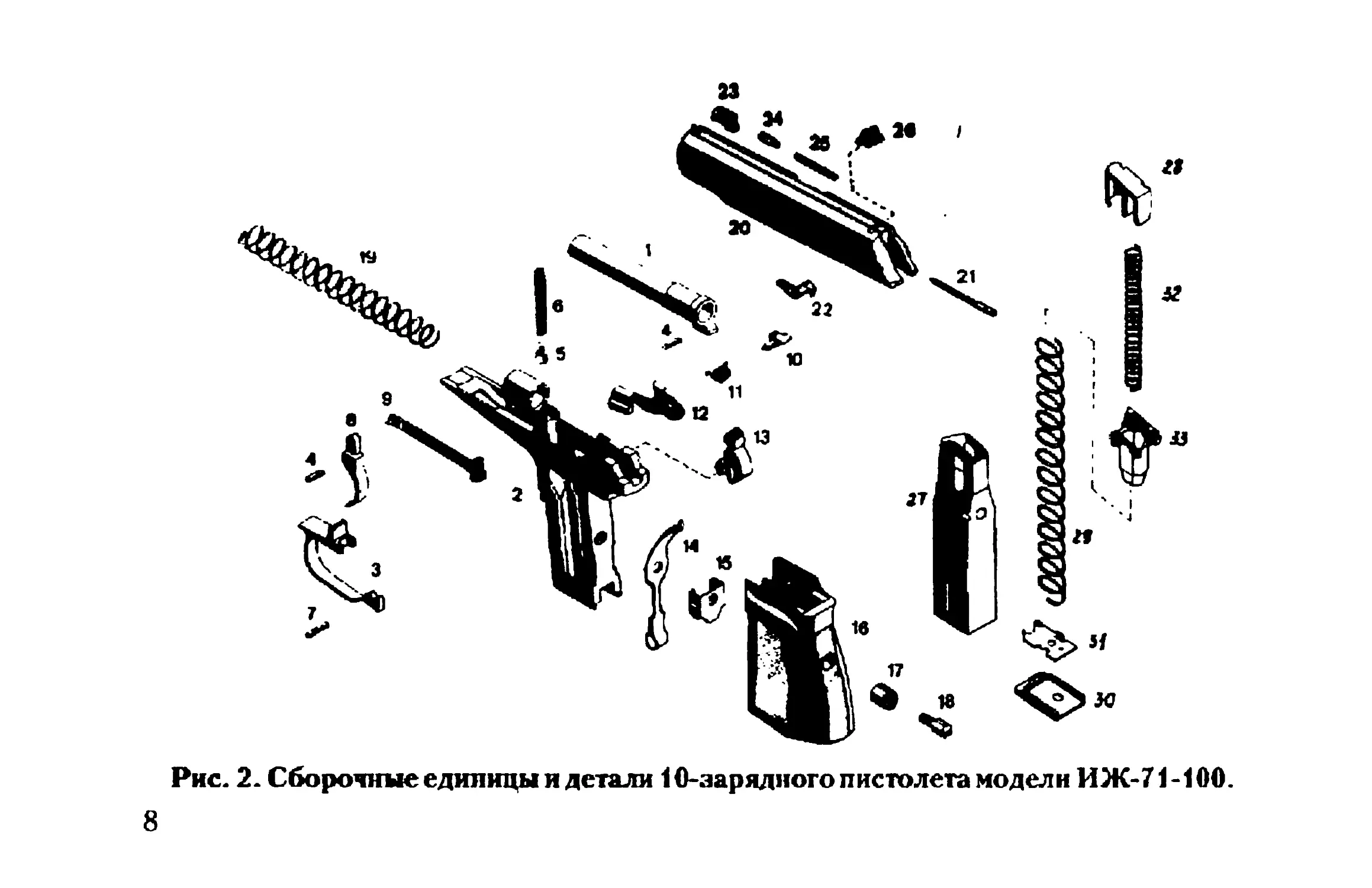 Основные части пистолета иж 71 в картинках