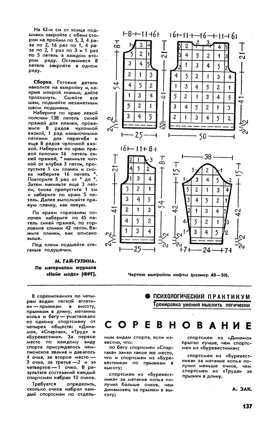 А. ЗАК — Соревнование