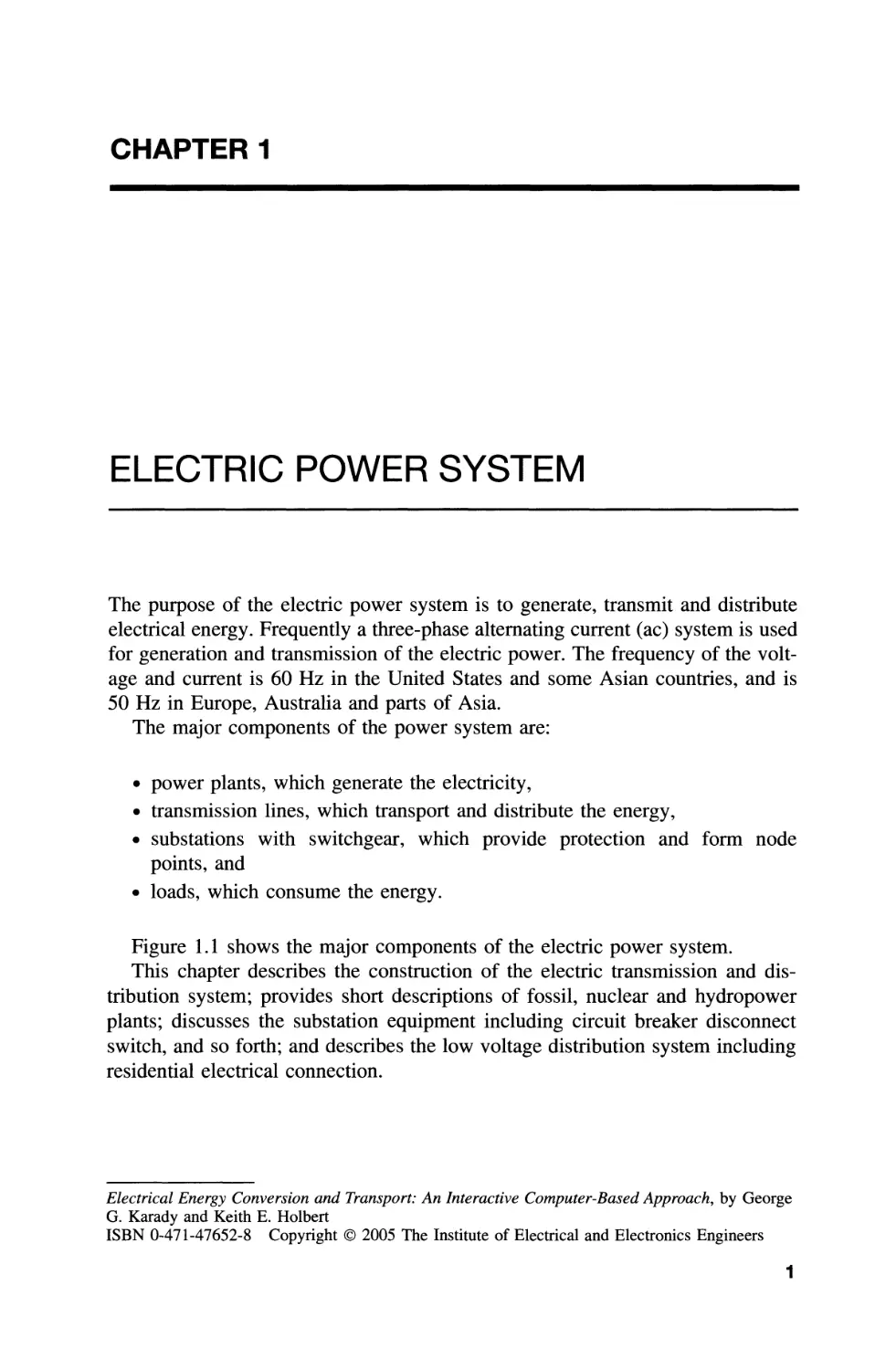 1 ELECTRIC POWER SYSTEM