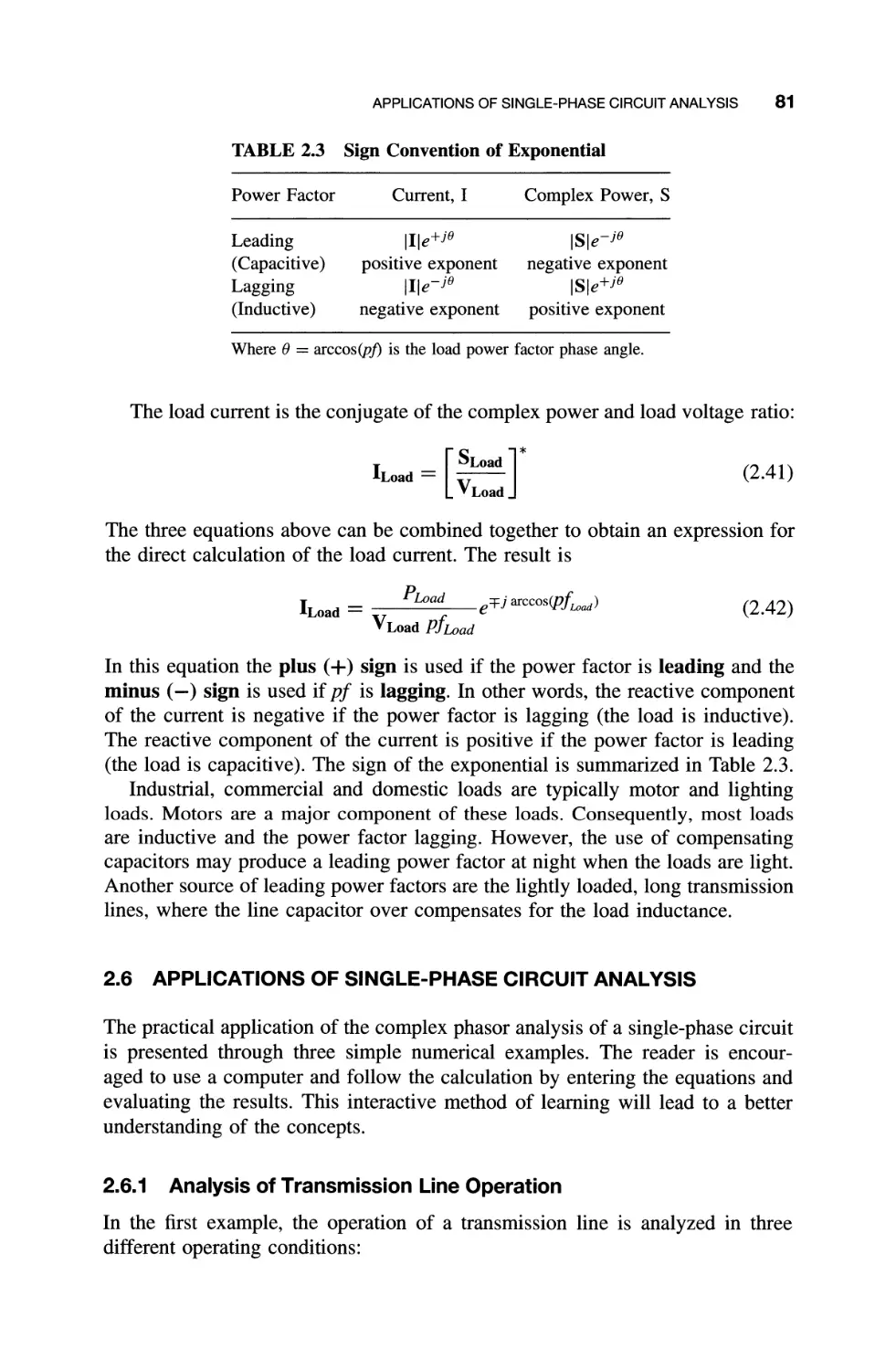 2.6 Applications of Single-phase Circuit Analysis