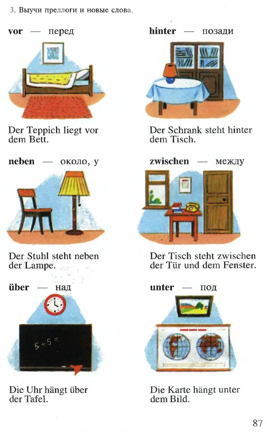 тема мебель на немецком языке