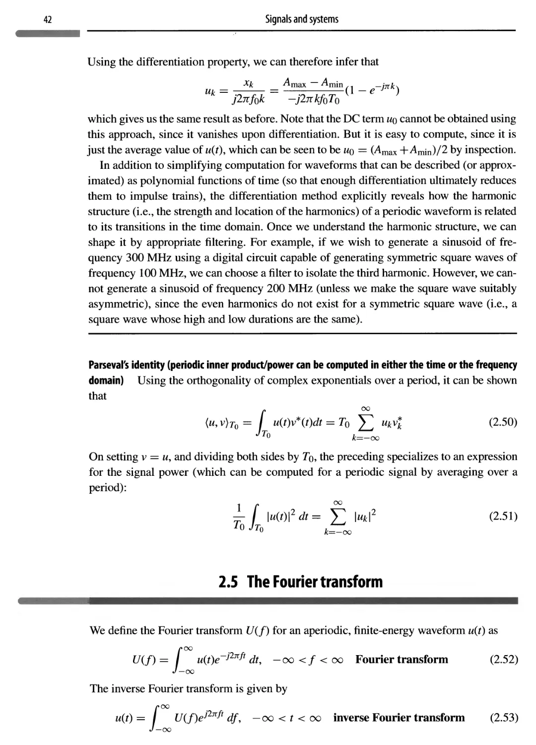 2.5 The Fourier transform 42