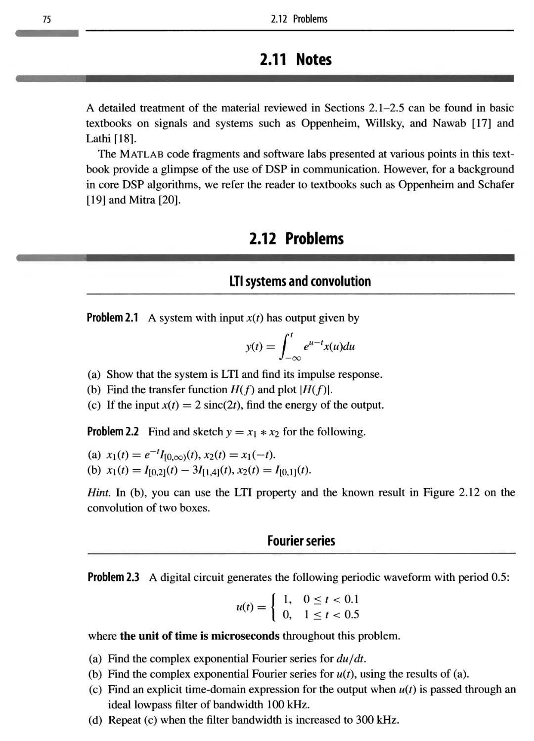 2.11 Notes 75
2.12 Problems 75