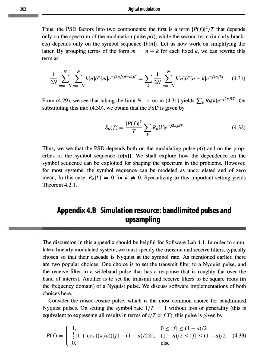 Appendix 4.B Simulation resource: bandlimited pulses and upsampling 202