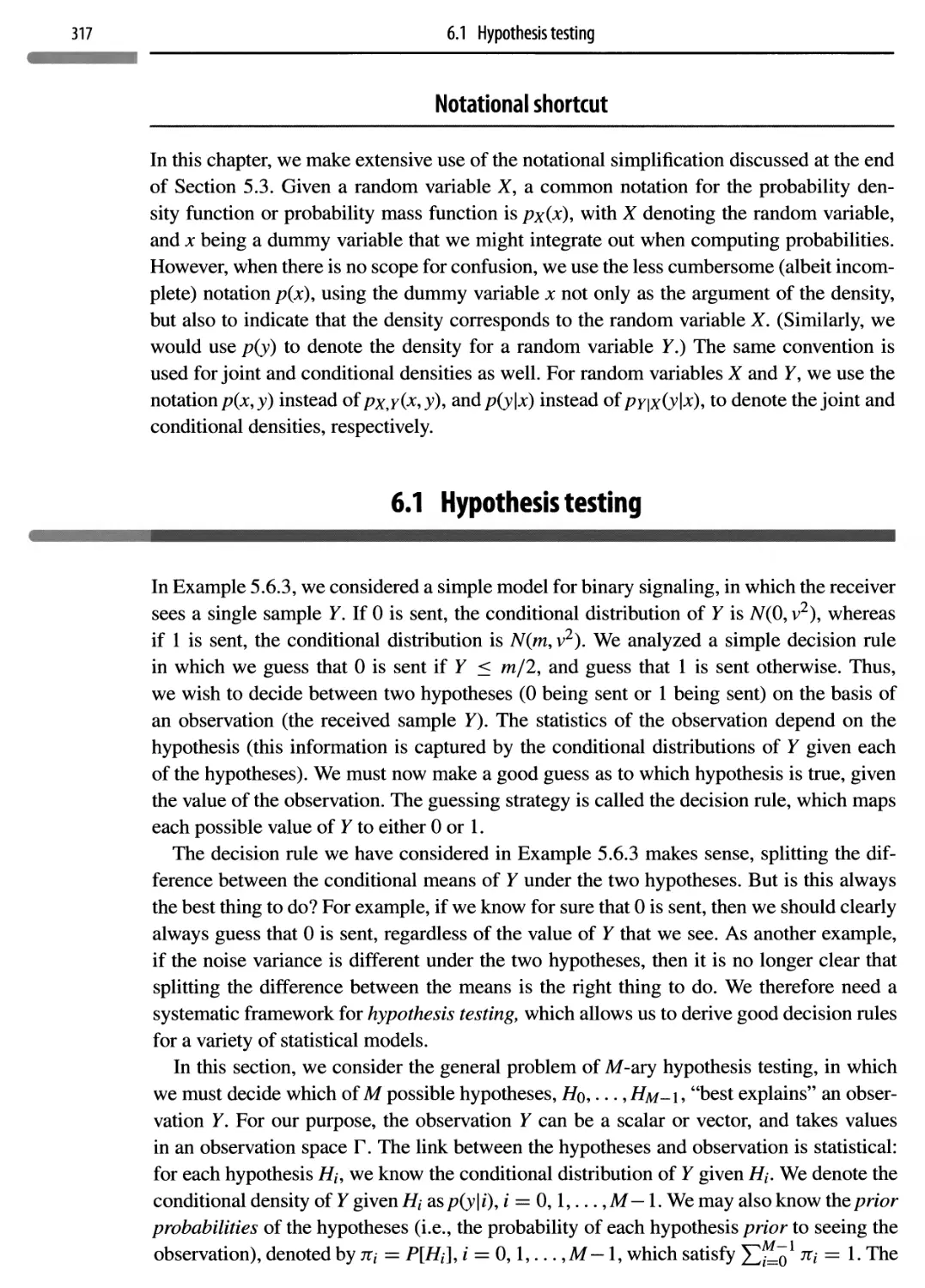 6.1 Hypothesis testing 317