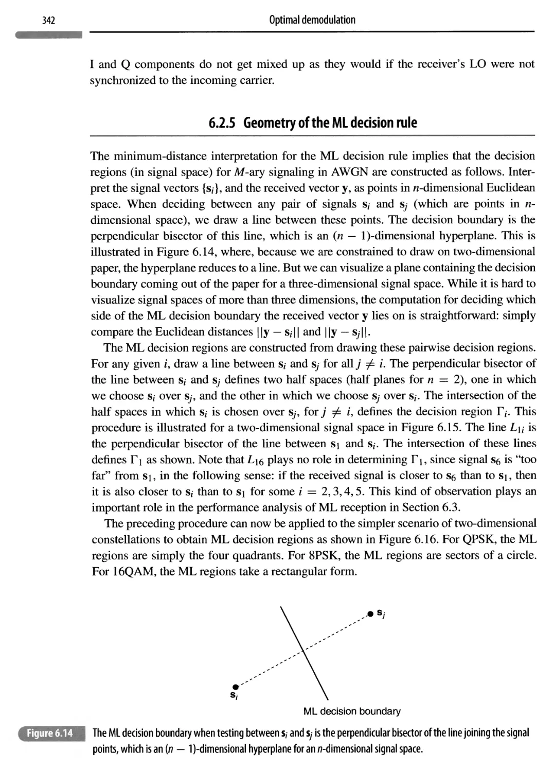 6.2.5 Geometry of the ML decision rule 342