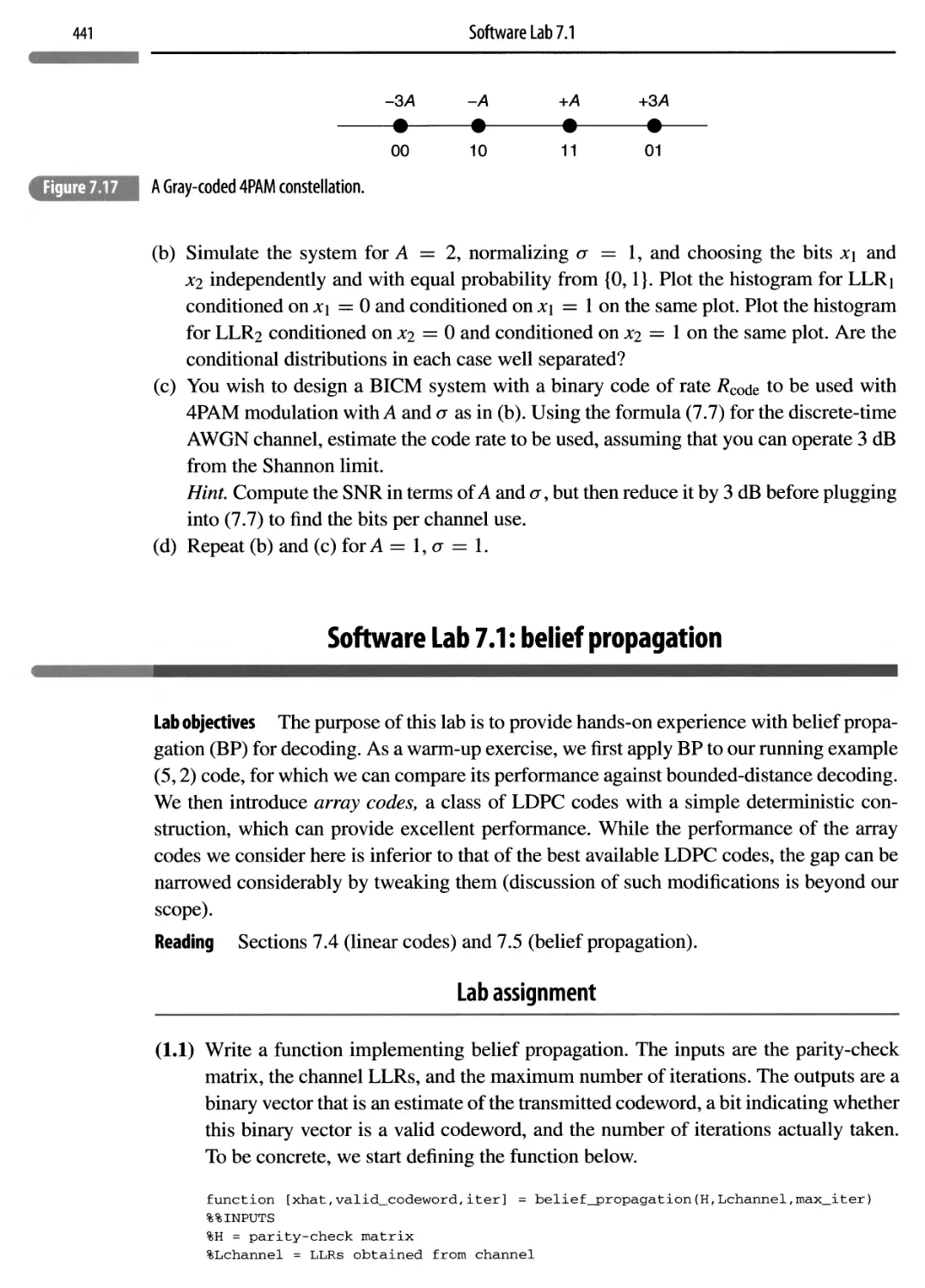 Software Lab 7.1: belief propagation 441