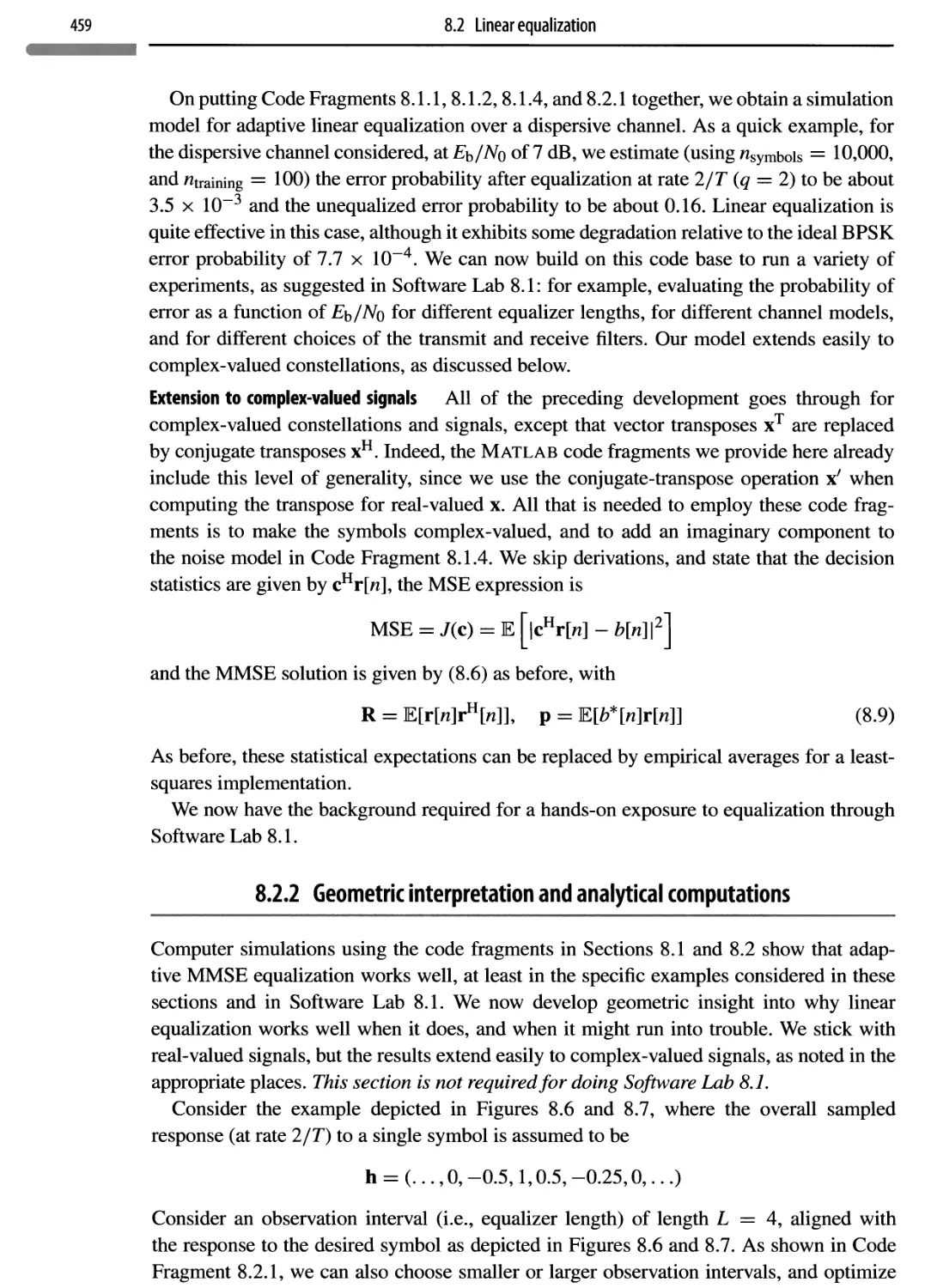 8.2.2 Geometric interpretation and analytical computations 459