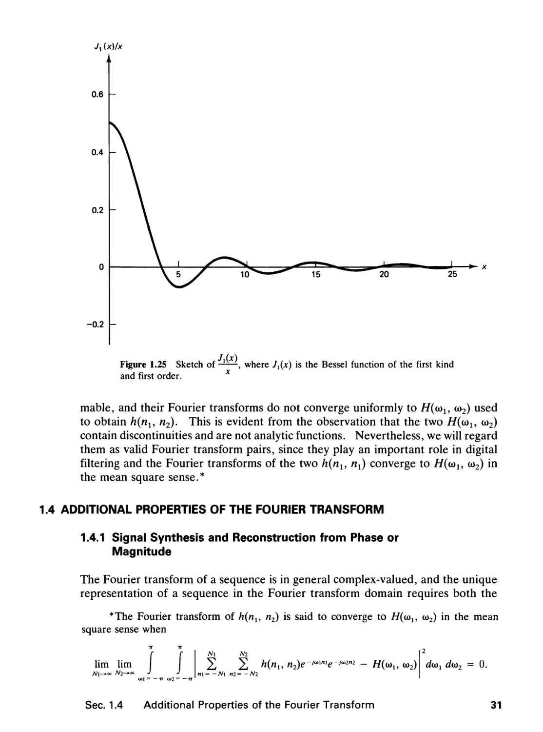 1.4 Additional Properties of the Fourier Transform