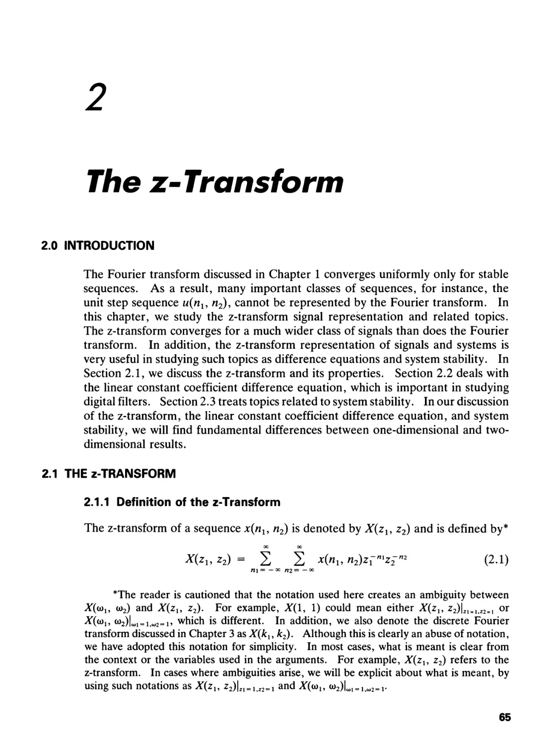 2 THE Z-TRANSFORM
2.1 The z-Transform