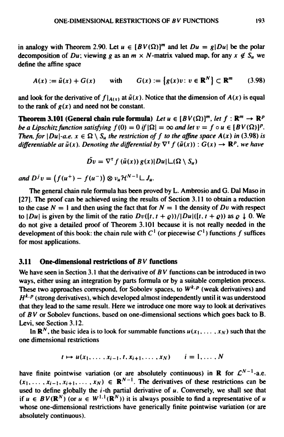 3.11 One-dimensional restrictions of BV functions