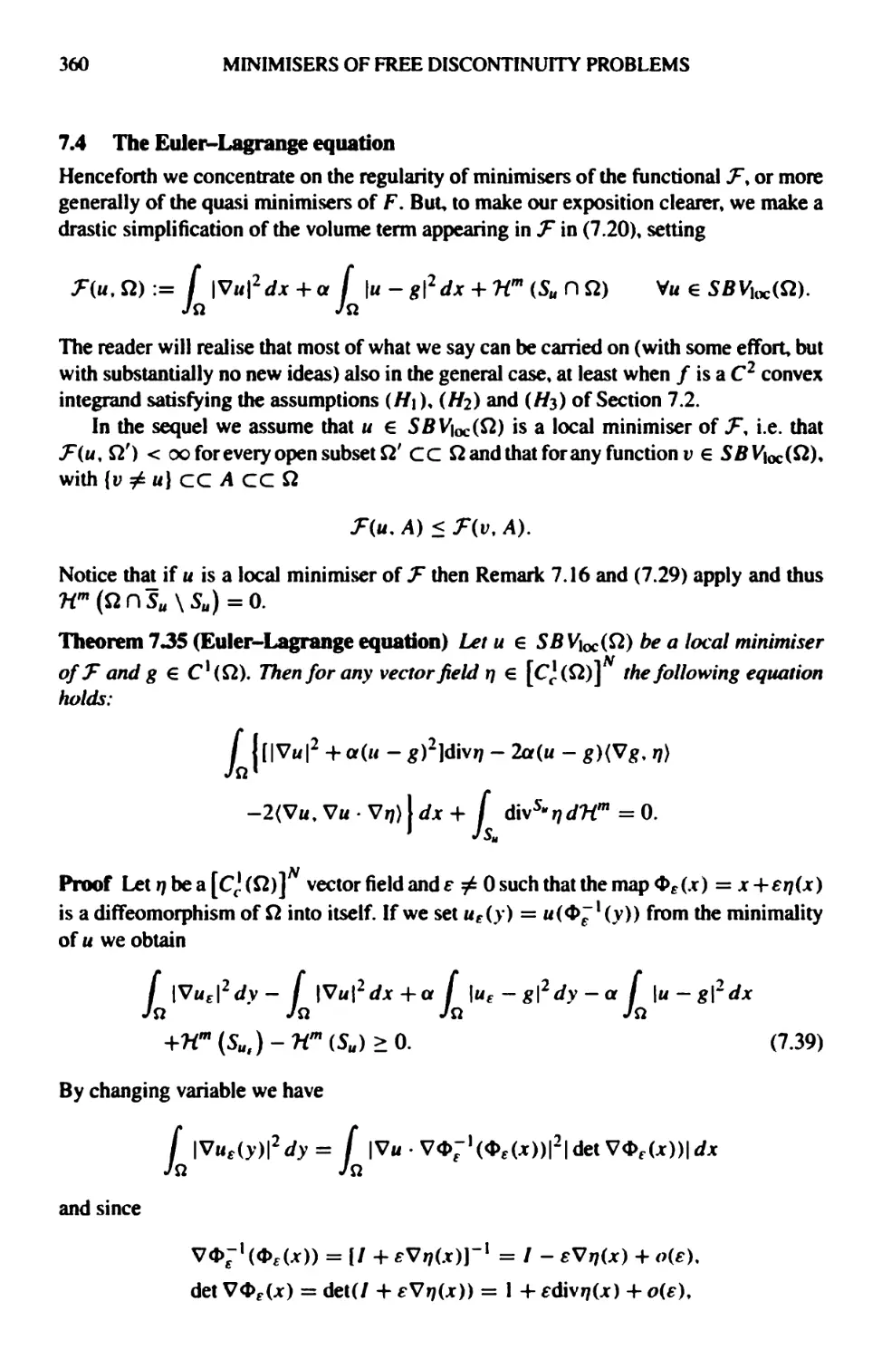 7.4 The Euler-Lagrange equation