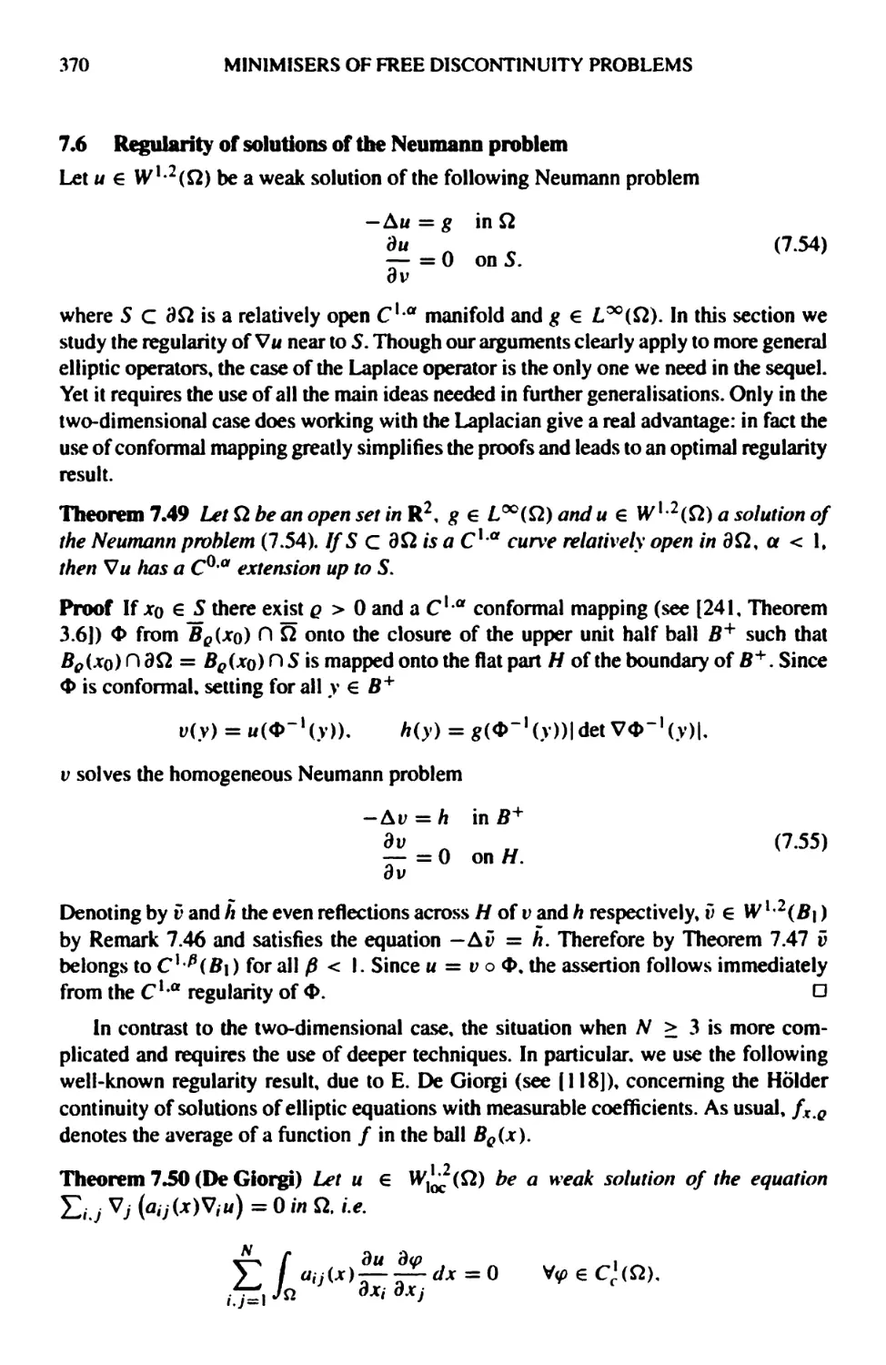 7.6 Regularity of solutions of the Neumann problem