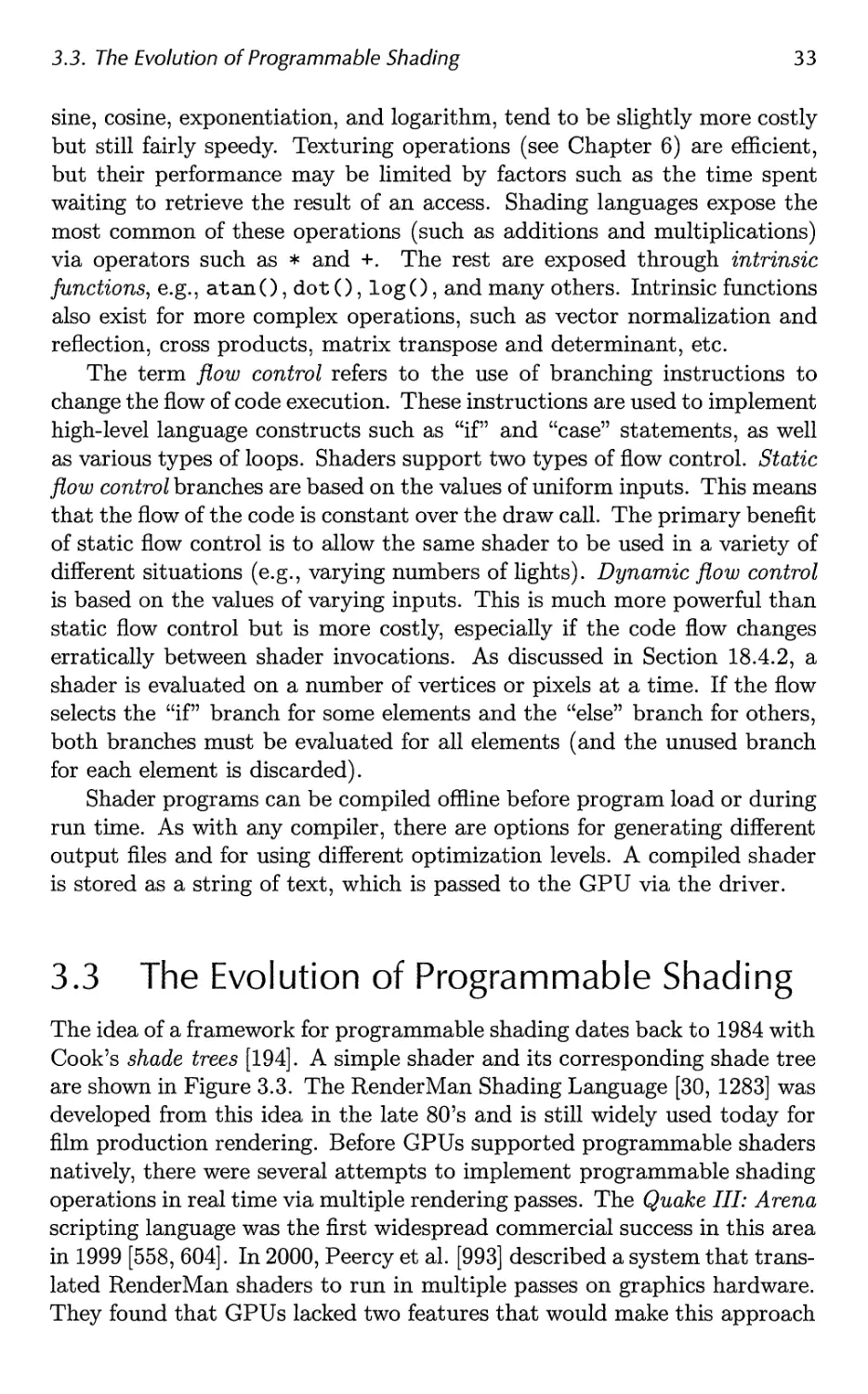 3.3 The Evolution of Programmable Shading