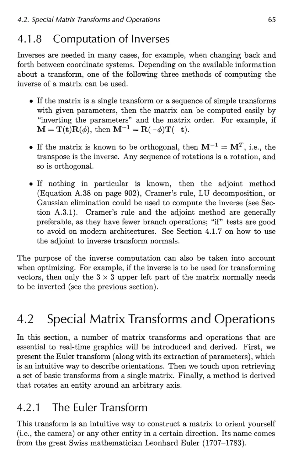 4.2 Special Matrix Transforms and Operations
