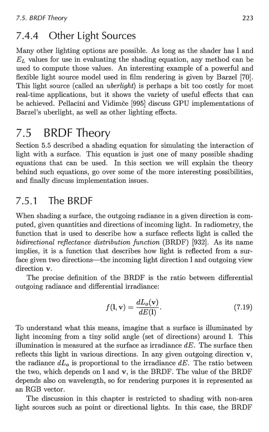 7.5 BRDF Theory