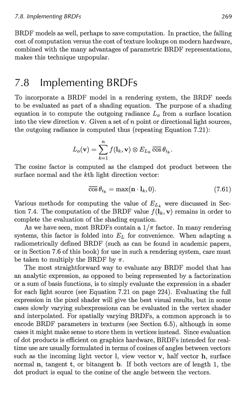7.8 Implementing BRDFs