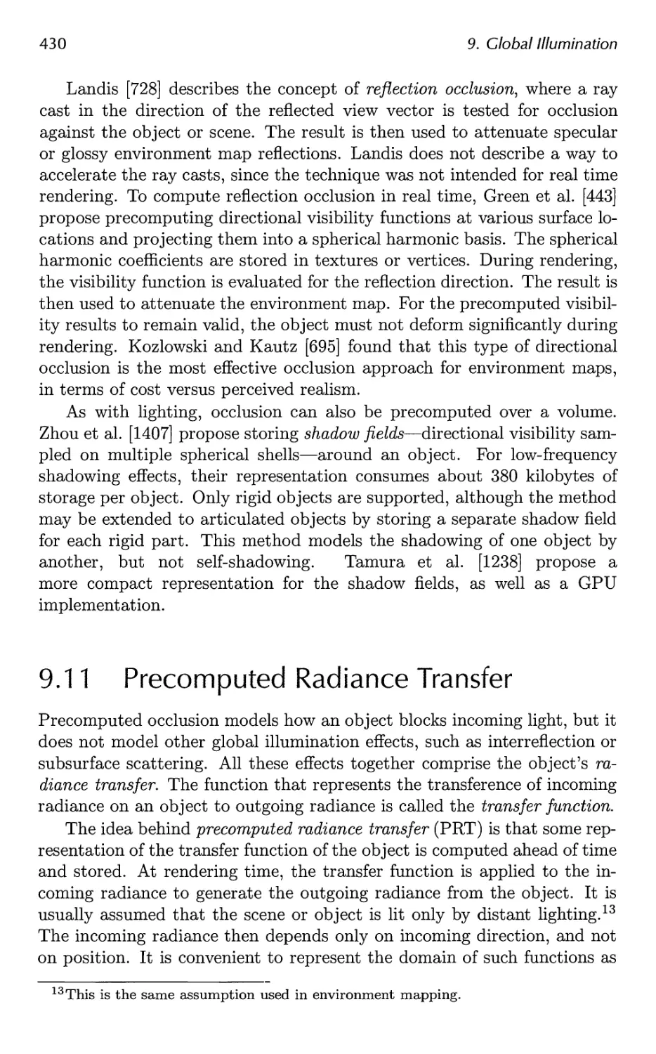 9.11 Precomputed Radiance Transfer