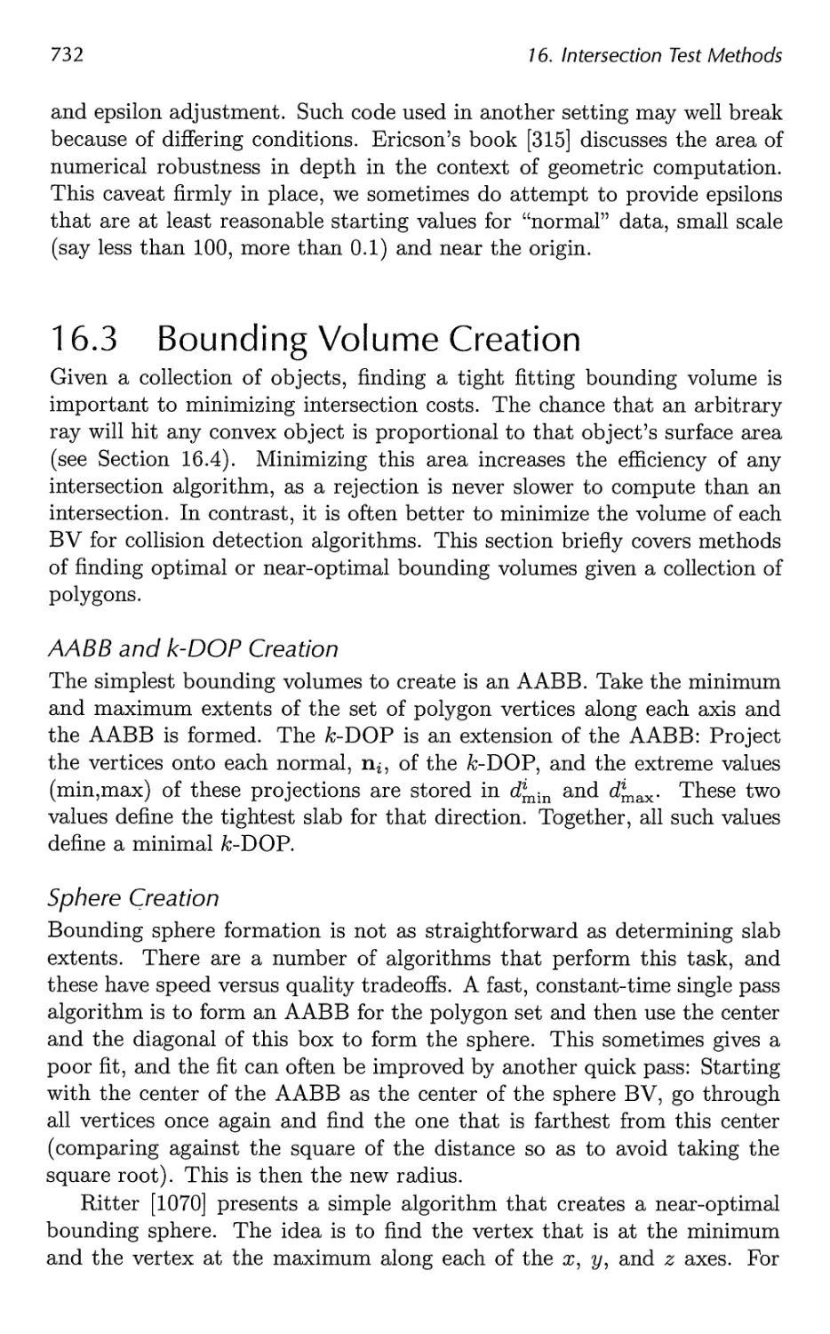 16.3 Bounding Volume Creation