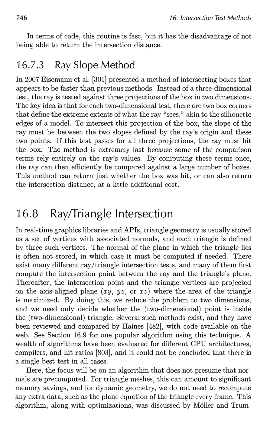 16.8 Ray/Triangle Intersection
