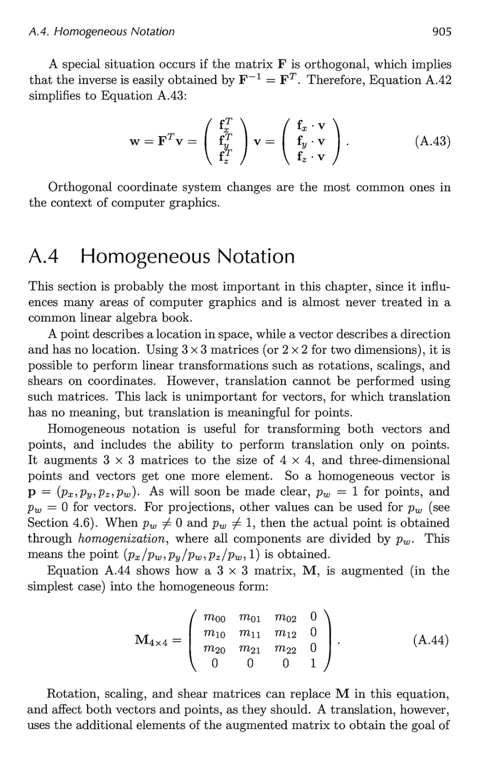 A.4 Homogeneous Notation