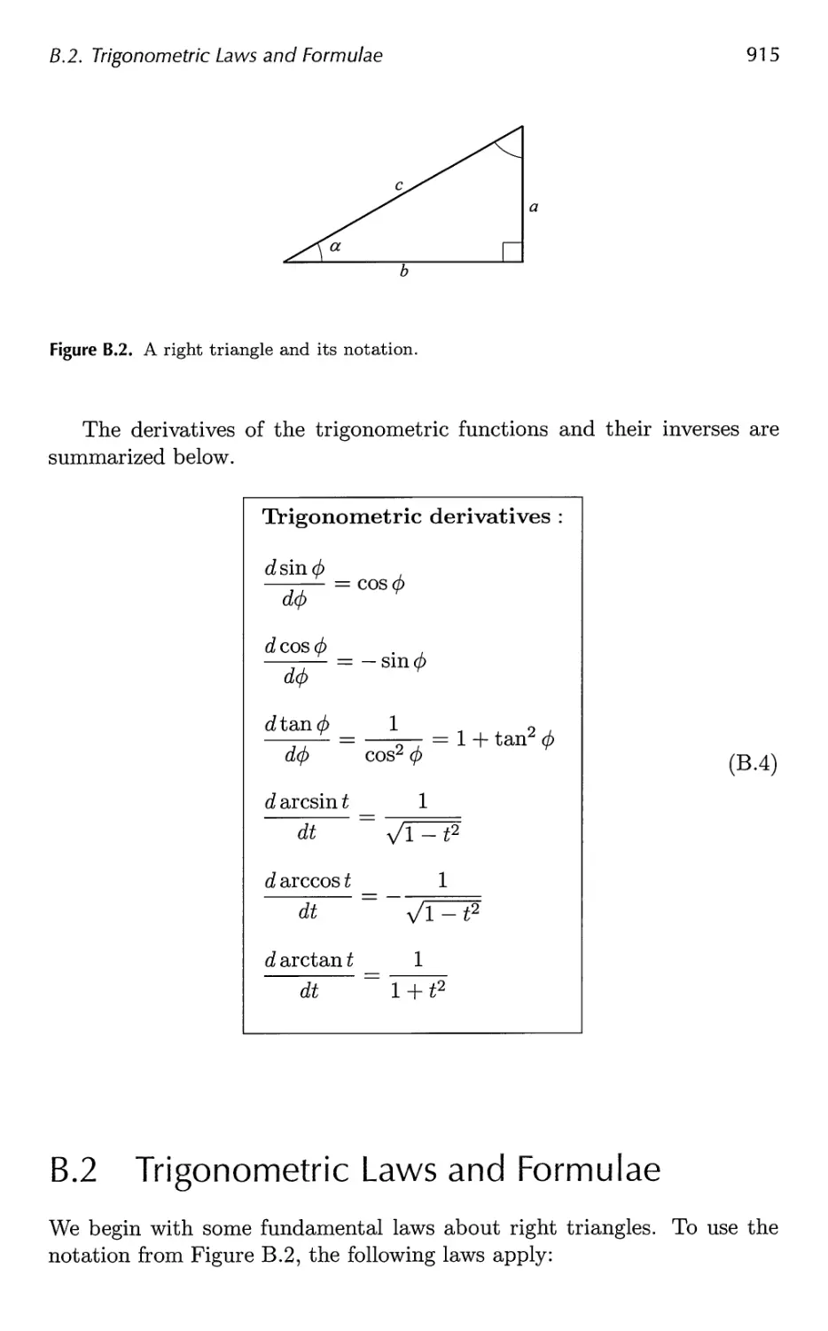 B.2 Trigonometric Laws and Formulae