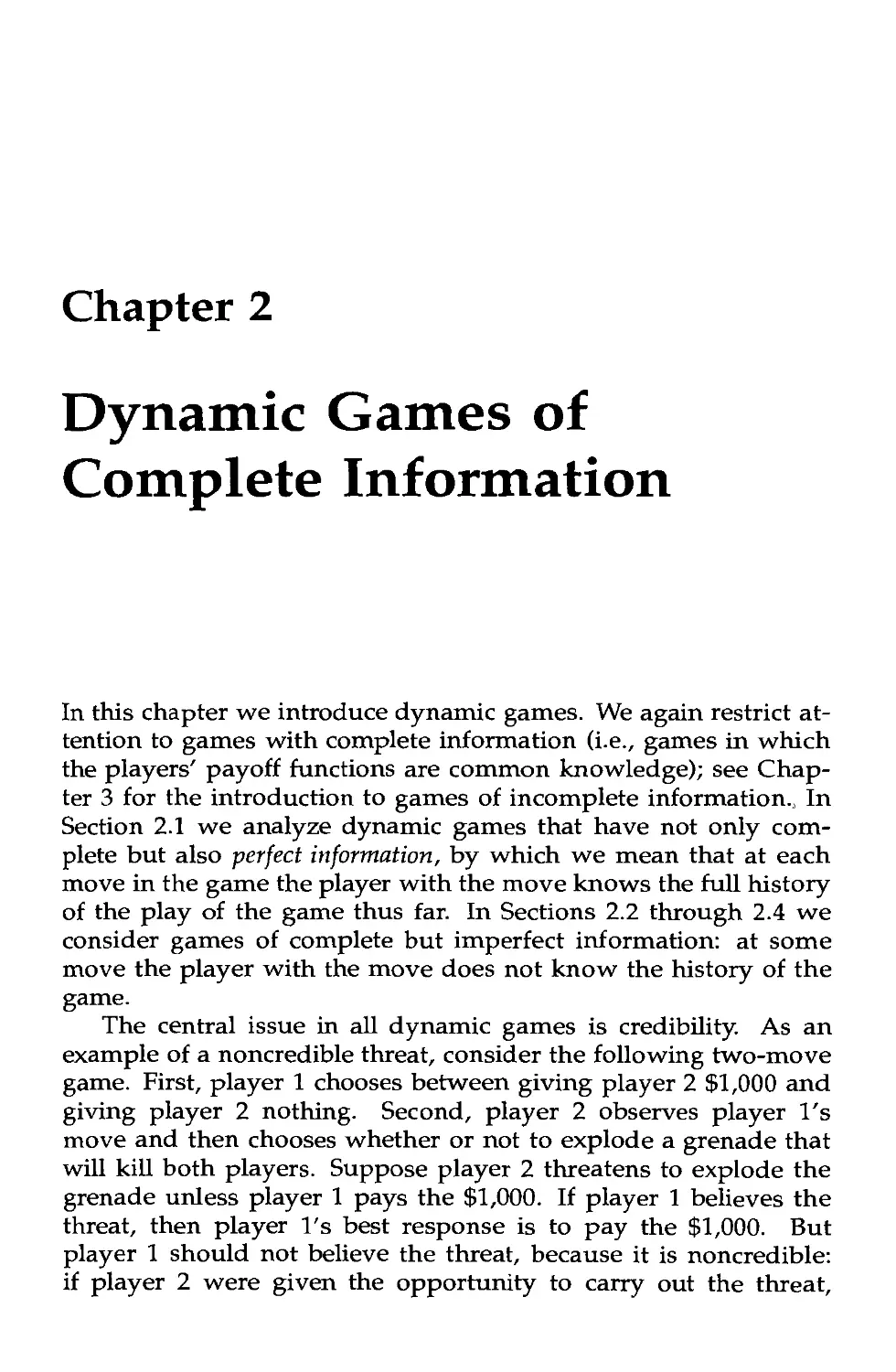 2 Dynamic Games of Complete Information