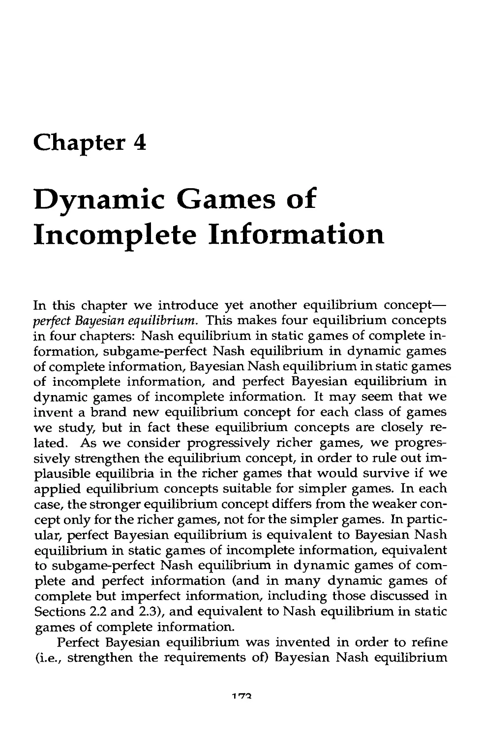4 Dynamic Games of Incomplete Information