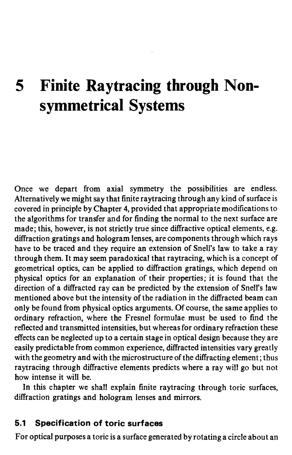 5 Finite raytracing through non-symmetrical systems
