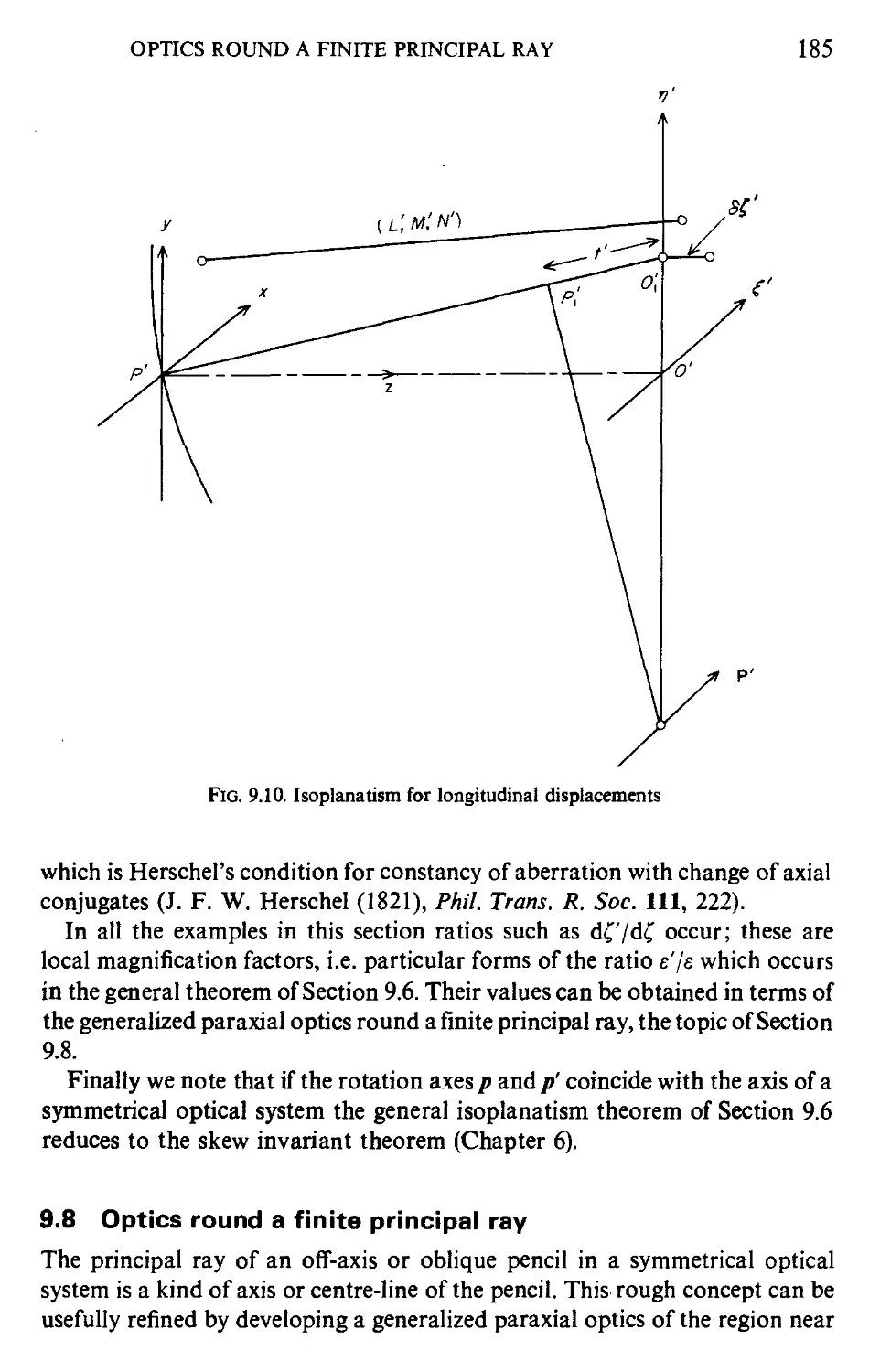 9.8 Optics round a finite principal ray