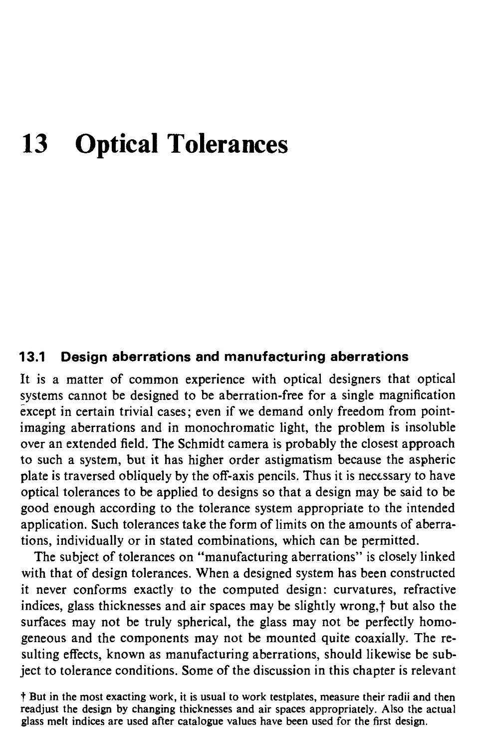 13 Optical tolerances