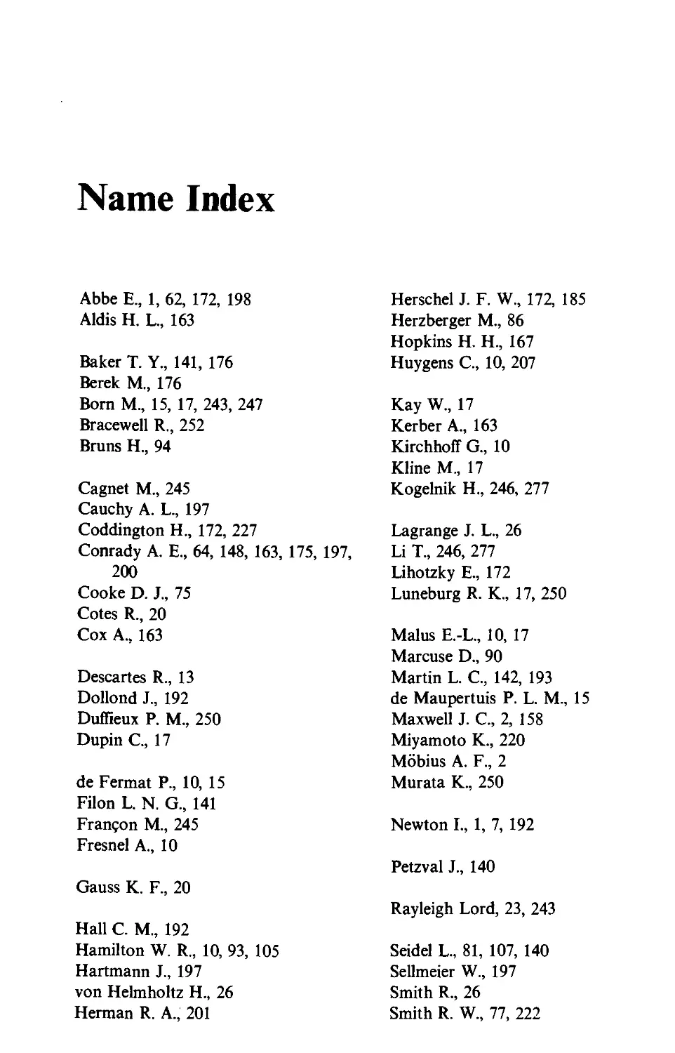 Name index