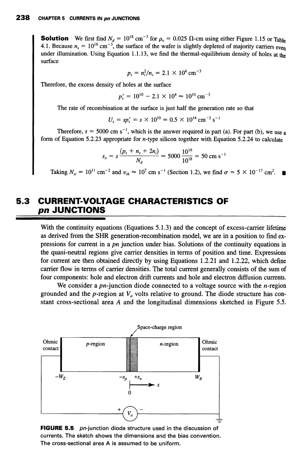 5.3 Current-Voltage Characteristics of pn Junctions