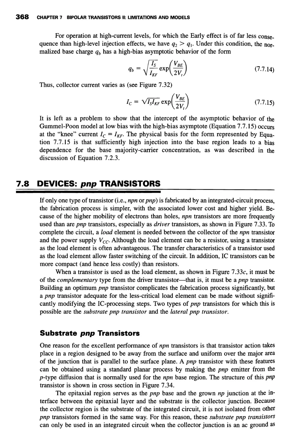 7.8 Devices: pnp Transistors