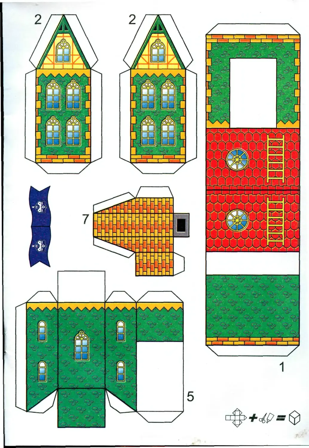 Схема дома из бумаги вырезать и склеить