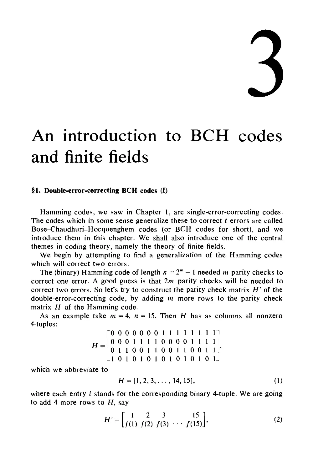 3. An introduction to BCH codes and finite fields
