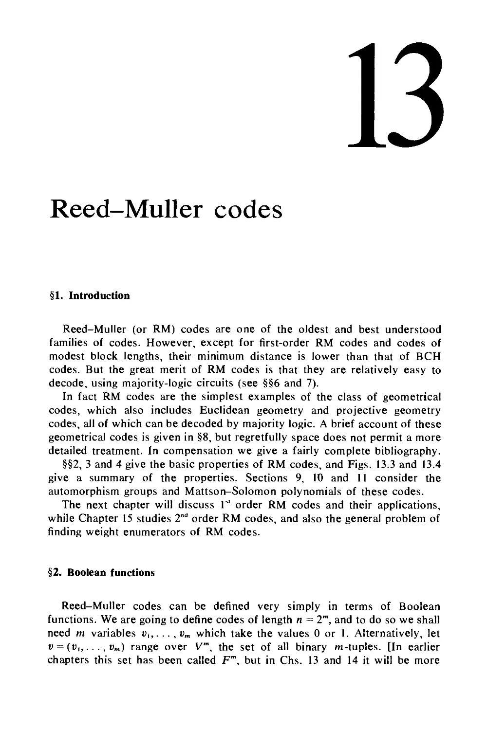 13. Reed-Muller codes