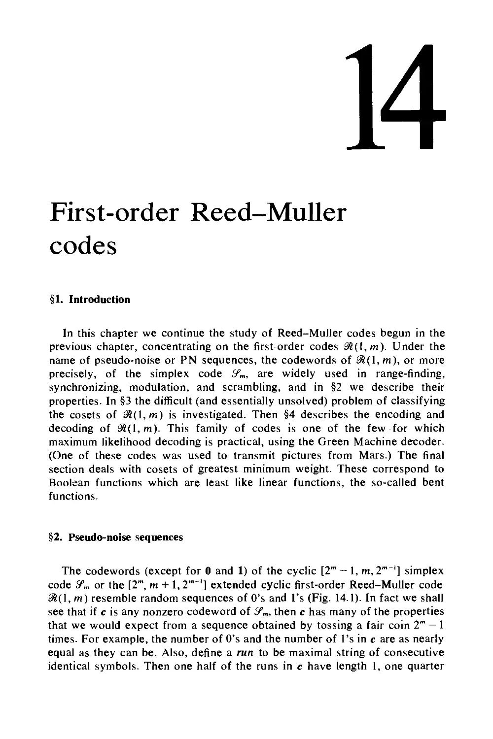 14. First-order Reed-Muller codes